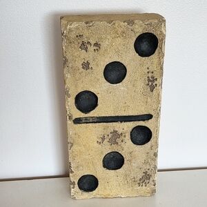 LARGE Handcrafted Cement Domino Decor Piece - Bookend, Doorstop, Garden
